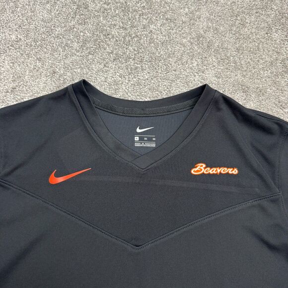 Nike Dri-Fit Oregon State Beavers T-Shirt Womens XL Black V-Neck Activewear Tee - Picture 3 of 12
